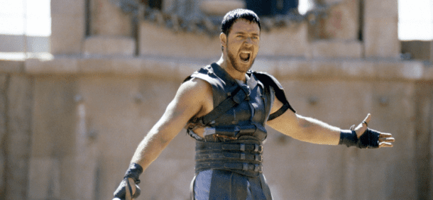 Russell Crowe as Maximus in Gladiator (2000)