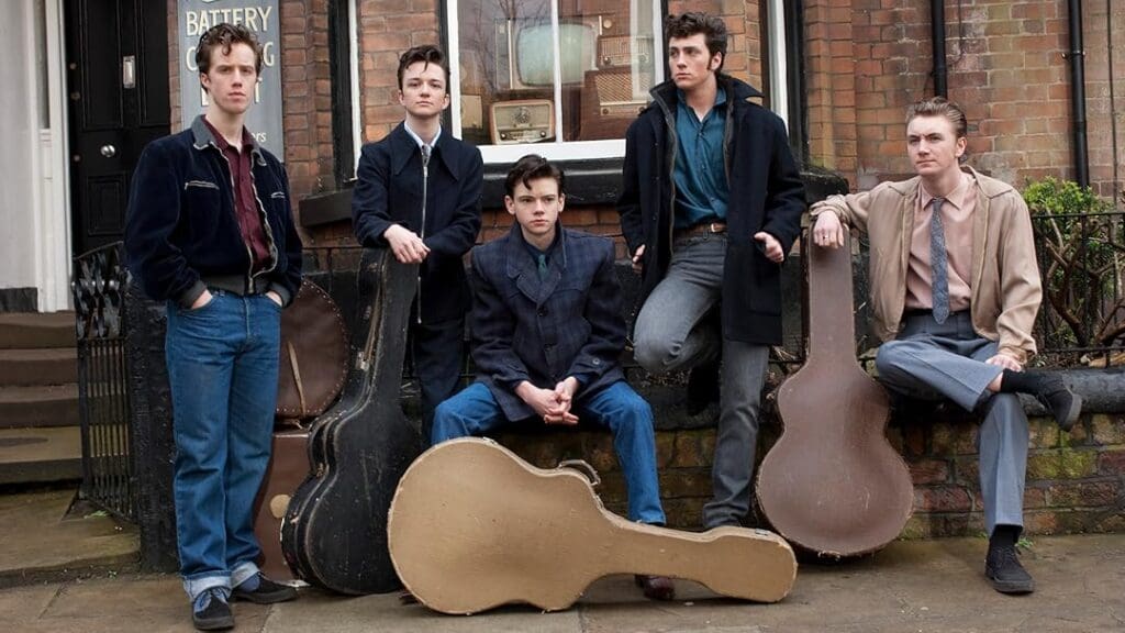 Image from 'Nowhere Boy' Showing The Quarrymen