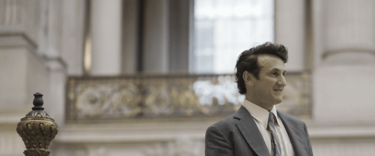 CREDIT_HARVEY_MILK Sean Penn as Harvey Milk inside San Francisco City Hall.