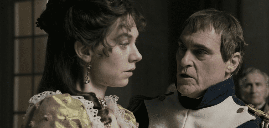 Joaquin Phoenix and Vanessa Kirby capture the intense, tumultuous relationship at the centre of Ridley Scott’s Napoleon (2023).