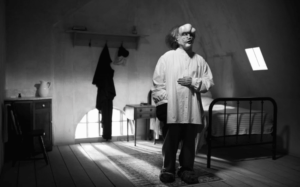John Hurt as John Merrick in David Lynch's The Elephant Man (1980).